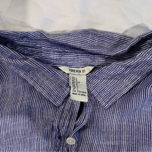 Forever 21 Blue and white striped button down